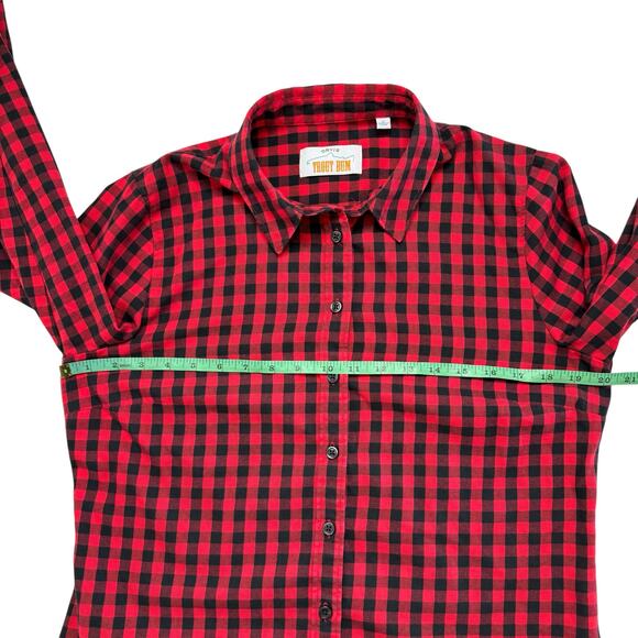 ORVIS Trout Bum Brushed Cotton Plaid Button Up Shirt Size Medium Women Red Black - Picture 8 of 10